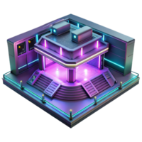 magnificent artistic Cyberpunk Building 3D Render professional png