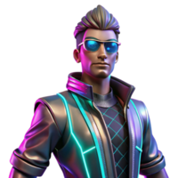 impressive artistic Neon Synthwave 3D Render authentic png