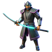 impressive artistic 3D Illustration Futuristic Samurai high resolution png