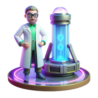 elegant creative 3D Render Scientist and Lab Equipment authentic png