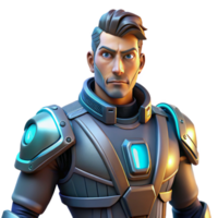 stunning abstract Futuristic 3D Render of a Serious Soldier high quality png