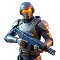 stunning minimalist Futuristic Soldier 3D Render high quality png
