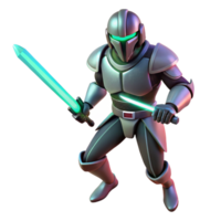 wonderful classic 3D Render Fantasy Knight with Glowing Swords exclusive png