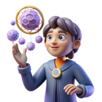 wonderful contemporary 3D Render Boy and Dreamcatcher high resolution png