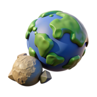 impressive rustic Cartoon Planet 3D Render high resolution png