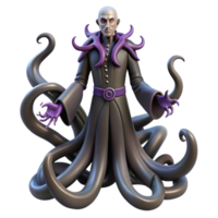 serene abstract 3D Render of a Dark Cloaked Figure with Tentacles professional png