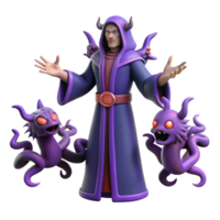 extraordinary classic Purple Wizard 3D Render 4K png