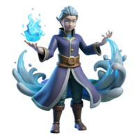extraordinary rustic 3D Render of a Young Wizard premium png