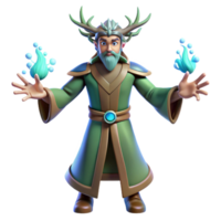 extraordinary traditional 3D Render of a Fantasy Wizard high resolution png