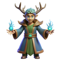 vibrant rustic 3D Render Fantasy Elf Wizard high resolution png