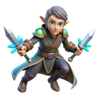 magnificent abstract 3D Render Elf Warrior Fantasy Character high quality png