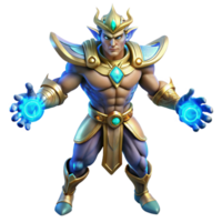 elegant creative Powerful 3D Render of a Majestic Fantasy Elf King high quality png