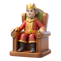 vibrant minimalist Cartoon King 3D Render authentic png