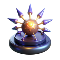serene artistic 3D Render Abstract Orb with Spikes high resolution png