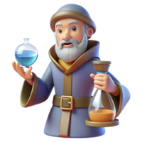 elegant artistic Wise Wizard 3D Render exclusive png