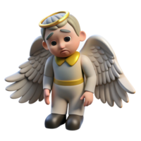 beautiful abstract Sad Angel 3D Render professional png