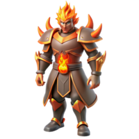 elegant creative Fiery Warrior 3D Render professional png