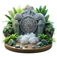 impressive creative Mystical Stone Gateway in Lush Jungle Setting authentic png