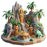 elegant creative Mythical Creature Scene 3D Render of Ancient Figures high quality png