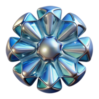 extraordinary rustic Abstract Metallic Flower 3D Render of Geometric Design detailed png