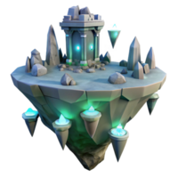 stunning creative 3D Stylized Floating Island Game Asset authentic png