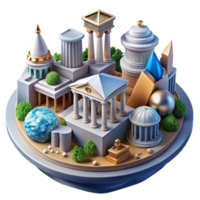 vibrant creative Classical Architecture A 3D Model of Ancient Structures high resolution png