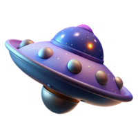 stunning rustic Cartoon UFO 3D Render detailed png