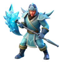 impressive abstract 3D Render Ice Warrior Fantasy Character professional png