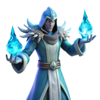 wonderful artistic 3D Render Ice Wizard Fantasy Character genuine png