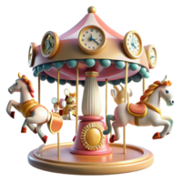 impressive abstract Whimsical Carousel with Clocks A Fairytale Ride high resolution png
