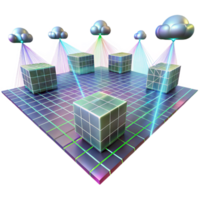stunning abstract Multi-Cloud Data Cube Network Decentralized Storage Solution premium png