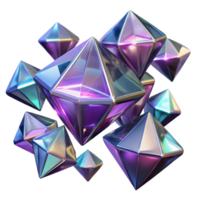 extraordinary minimalist Iridescent Gemstone Cluster 3D Render of Sparkling Crystals high resolution png