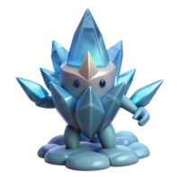 extraordinary abstract 3D Render Crystal Creature Illustration premium png