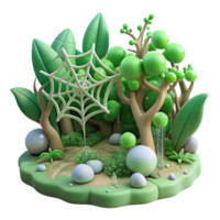 magnificent rustic Enchanted Forest 3D Render of Whimsical Nature Scene 4K png