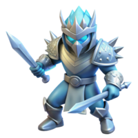 elegant modern Ice Knight 3D Render authentic png