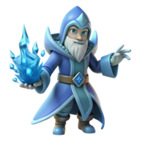stunning traditional 3D Cartoon Ice Wizard Render authentic png
