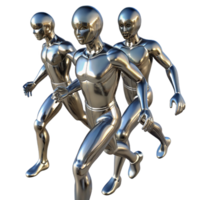 magnificent creative Metallic Humanoids in Motion A Study of Artificial Movement high resolution png