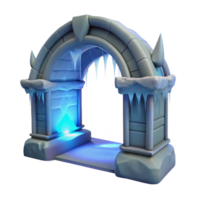 vibrant minimalist Icy Archway 3D Render detailed png