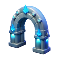 vibrant creative 3D Render Archway with Blue Gems 4K png