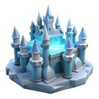 wonderful creative Enchanted Ice Castle 3D Render professional png