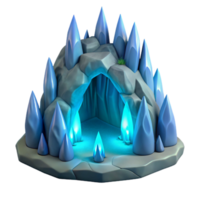 stunning abstract Icy Crystal Cave 3D Render premium png