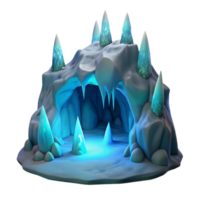 elegant artistic Icy Cave 3D Render original png