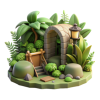 magnificent classic Enchanted Garden Archway 3D Render premium png