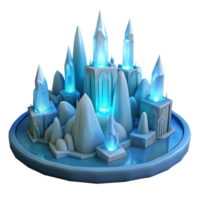 beautiful vintage Enchanted Ice Castle 3D Render exclusive png