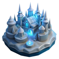 magnificent rustic Enchanted Ice Castle 3D Render high quality png