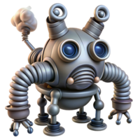 elegant classic Steampunk Robot Mechanical Design, 3D Model, Animation high resolution png