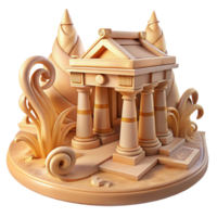 serene modern Ancient Temple 3D Model Grecian Architecture, Columns, and Ornate Details original png