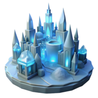 impressive artistic Ice Castle 3D Render 4K png