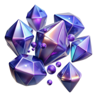 impressive minimalist Iridescent Gemstones Abstract 3D Render high resolution png