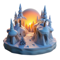 stunning abstract Winter Wonderland 3D Render authentic png